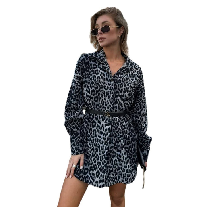 Zebra print shirt dress for women with tie belt at the waist Lune London