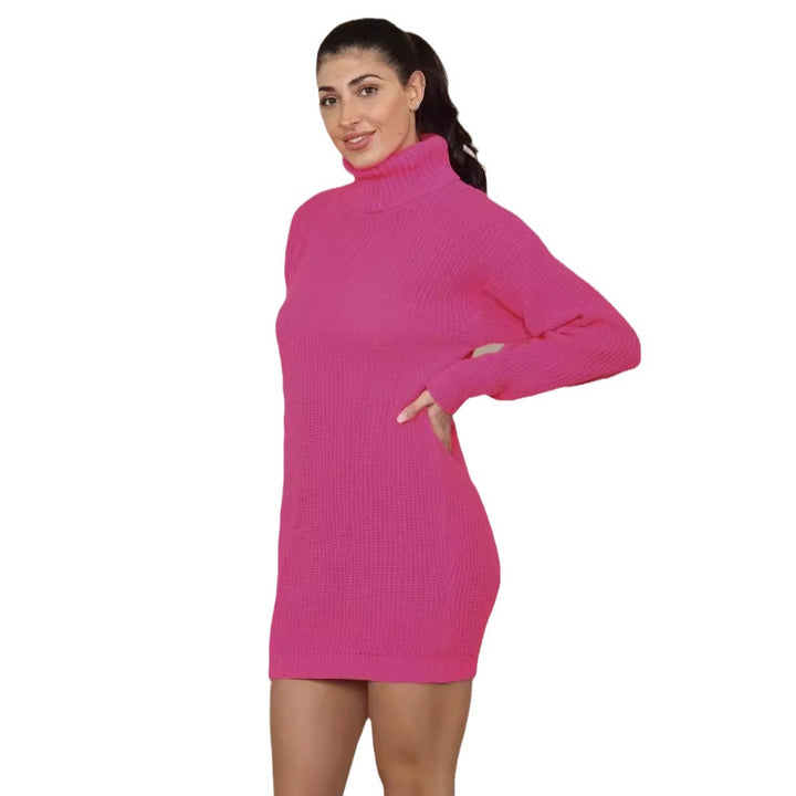 Women’s knitted dress with high collar and relaxed fit Lune London