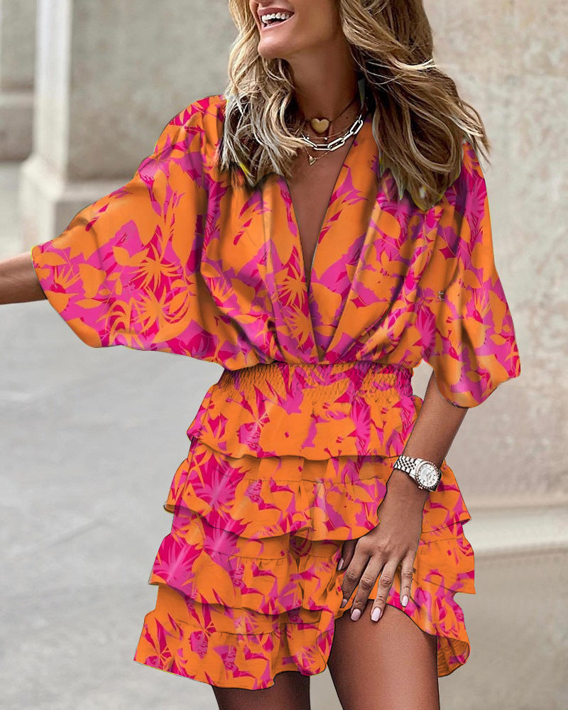 Airy tunic dress for ladies with romantic ruffle elements and an elastic waist Lune London