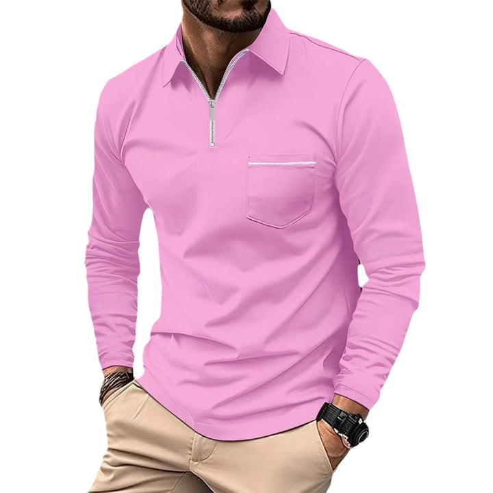 Men's long sleeve shirt with zipper and chest pocket Lune London