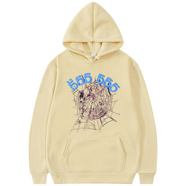 Ladies hoodie with a creative spider web pattern Lune London