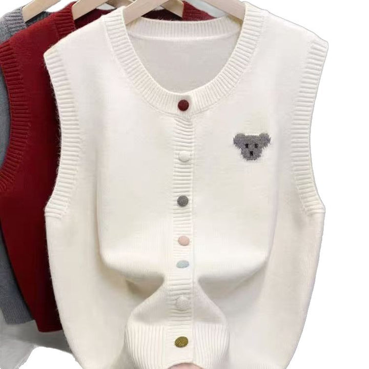 Gilet en tricot pour femmes avec joli motif d'ours Chic & Stil