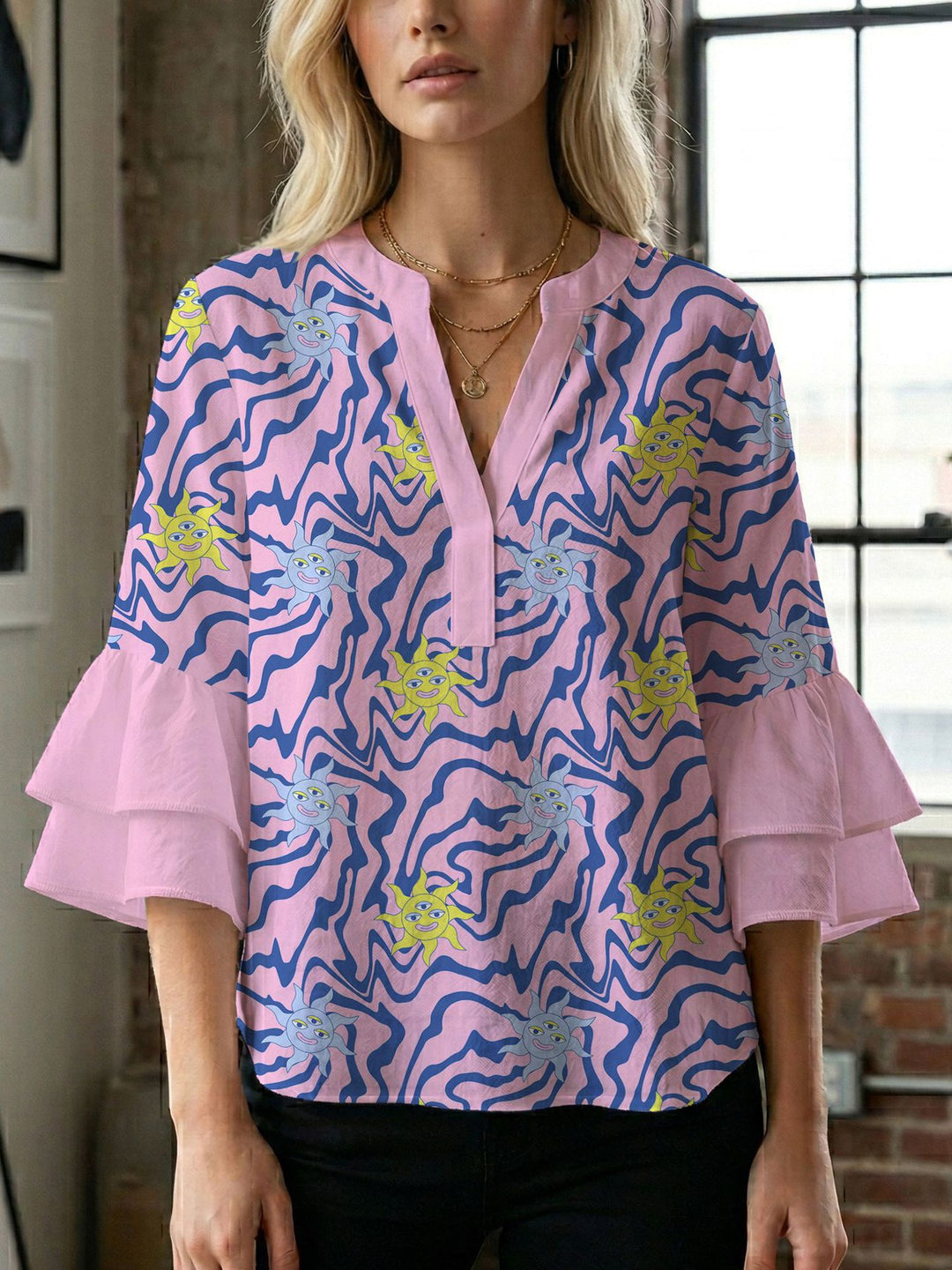 Ladies blouse with beautiful floral design Lune London