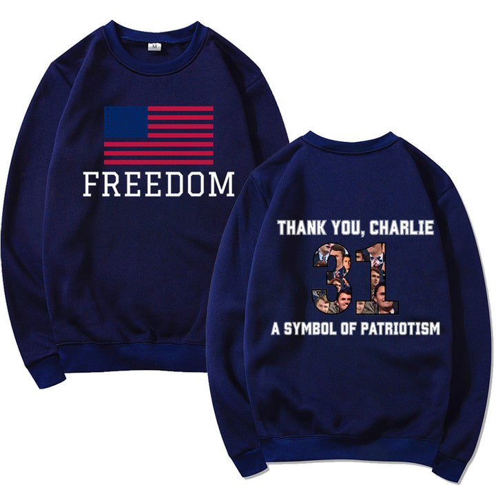 Sweatshirt pour femmes avec imprimé patriotique et matériau doux Chic & Stil