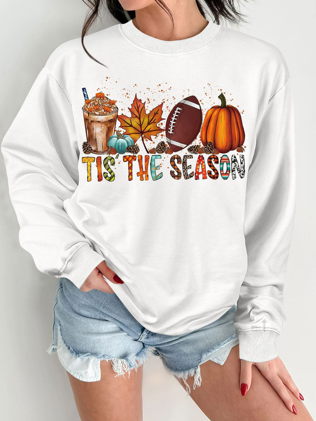 Sweat-shirt pour femmes avec motif automnal et coupe décontractée Chic & Stil