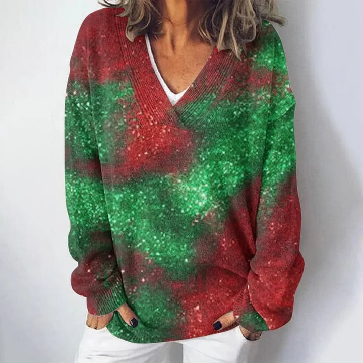 Pull en tricot pour femmes avec motif paysage élaboré Chic & Stil