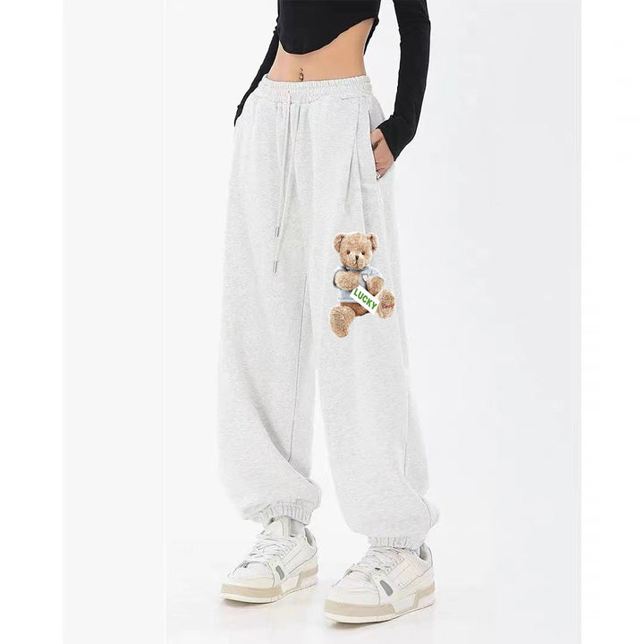 Ladies' leisure pants with teddy motif Chic & Stil