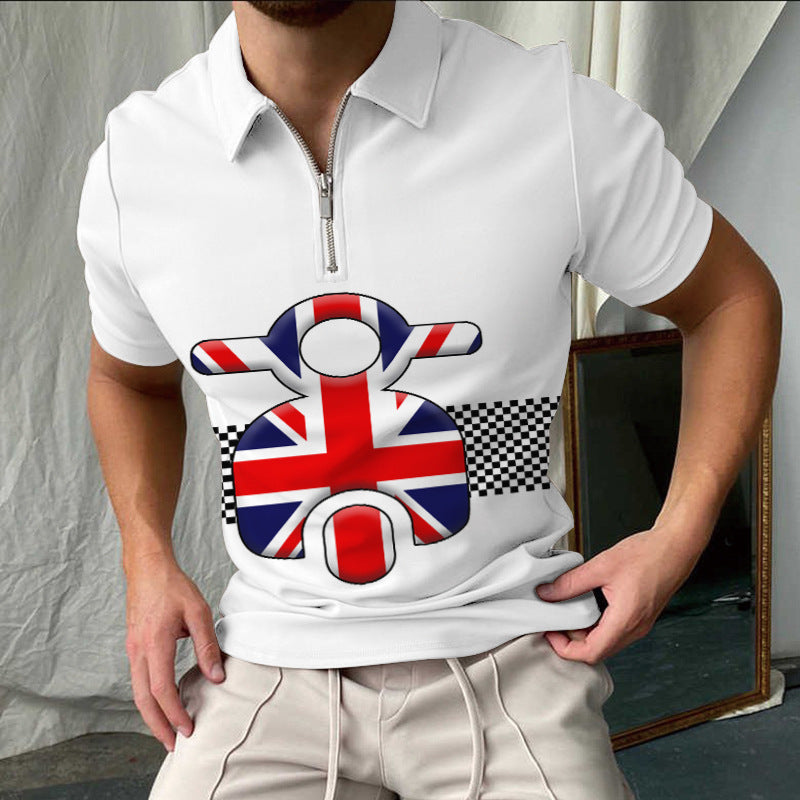 Chic und Stil elegant short-sleeved checkered polo shirt for men