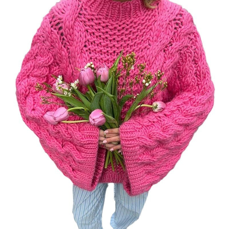 Thick knit sweater for women with oversized sleeves Lune London