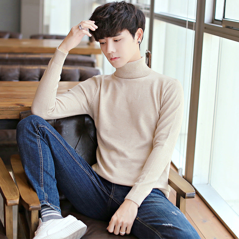 Men Elegant Turtleneck Sweater in Fine Knit Lune London