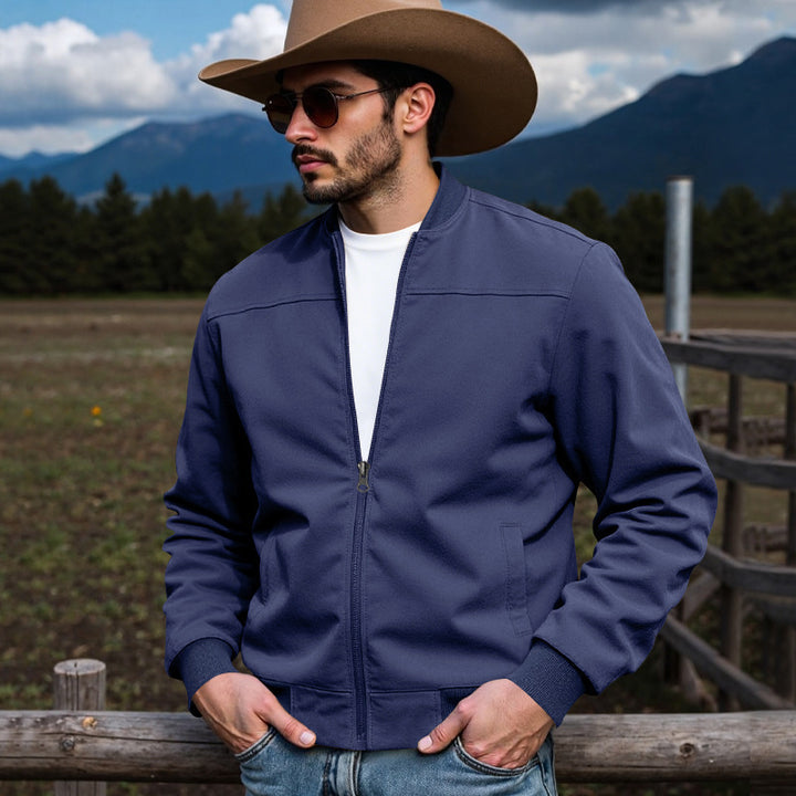 Casual men's velvet bomber jacket with elastic edges Lune London