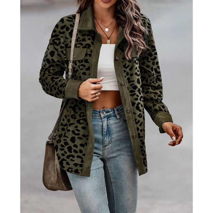 Long sleeve shirt for women with animal print and patch pockets Lune London