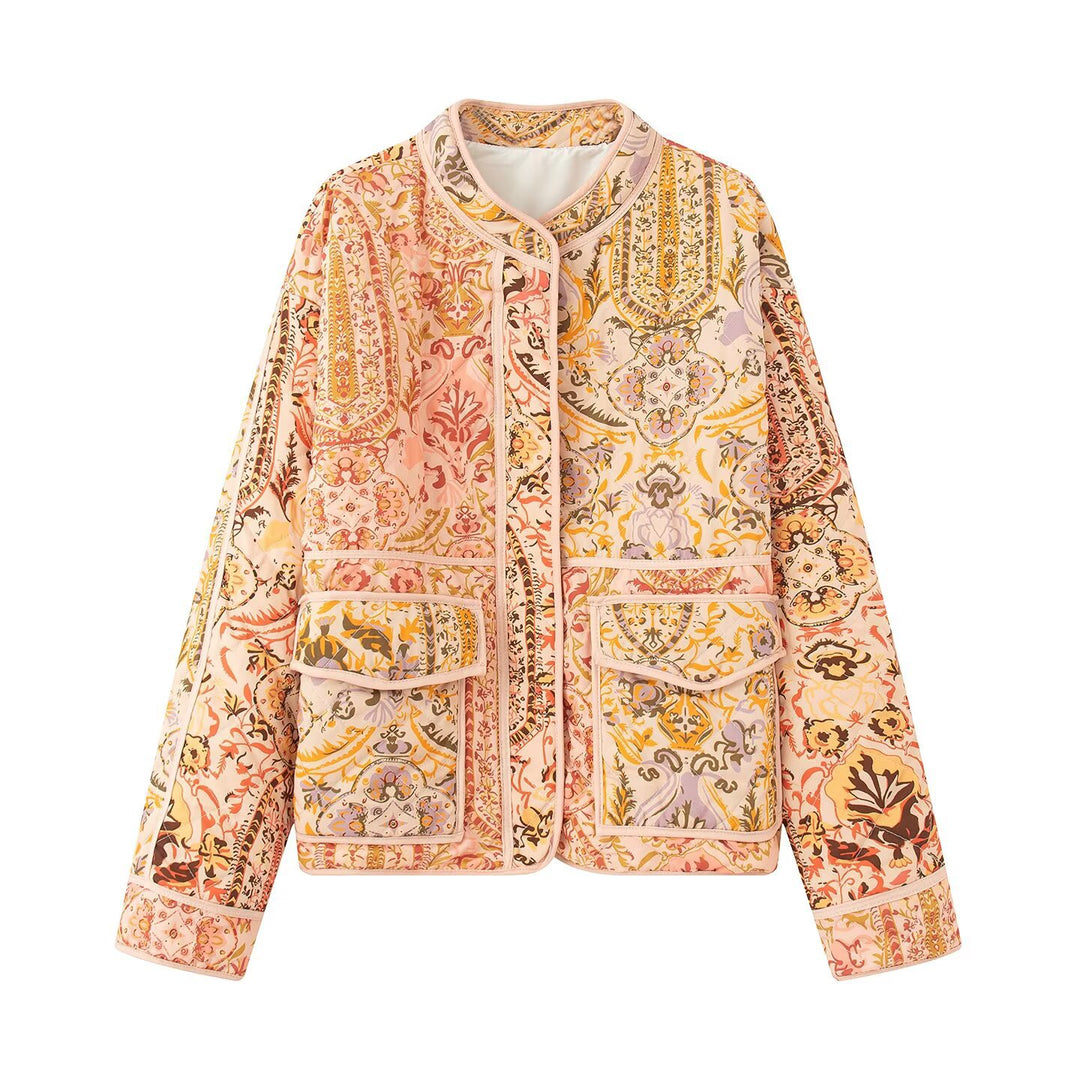 Fashion parka jacket for women with unique floral print Lune London
