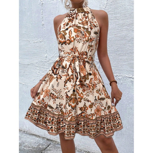 Floral tie backless dress for women Lune London