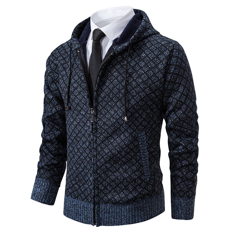 Trendy hooded sweatshirt jacket for men with an elegant pattern Lune London