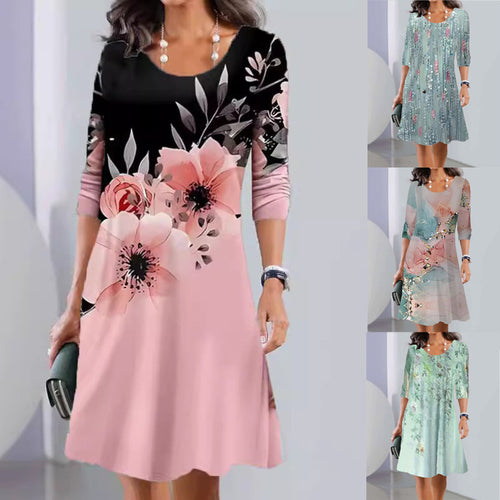 A-line dress for women with a delicate floral pattern Lune London