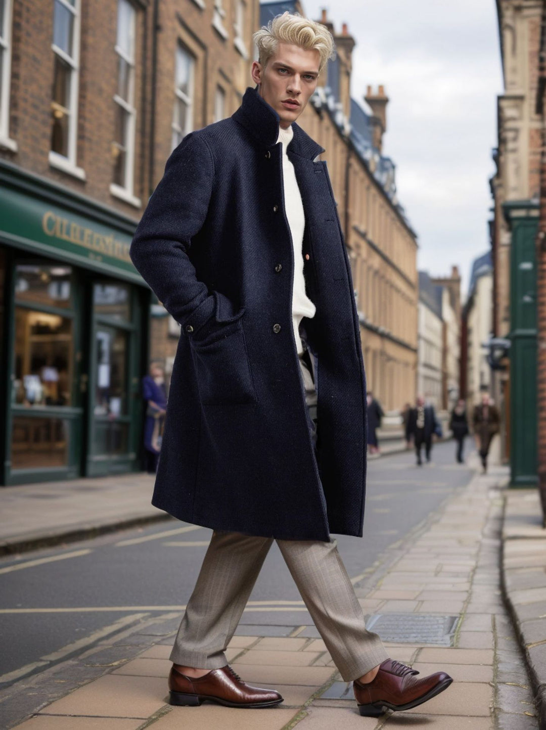 Elegant wool peacoat for men Lune London