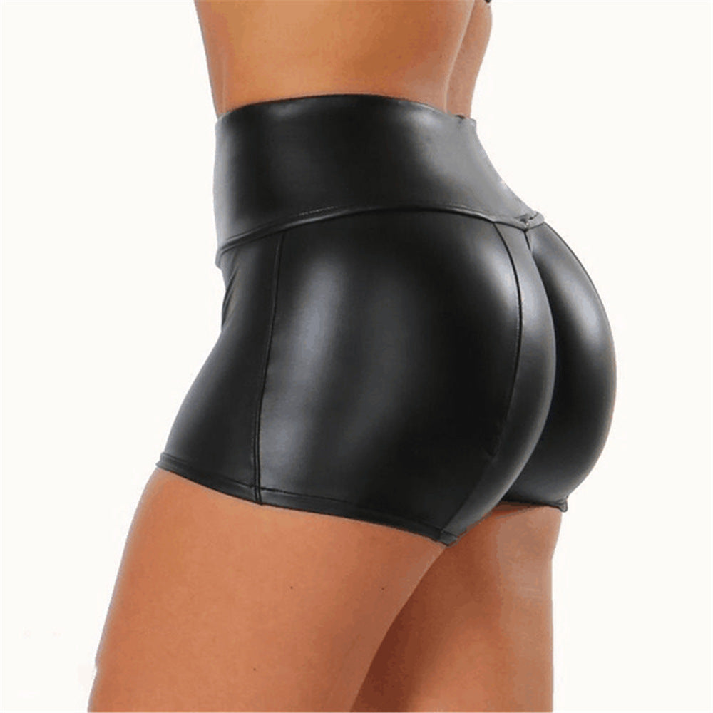 High-waisted shiny sports shorts for women chic and stylish