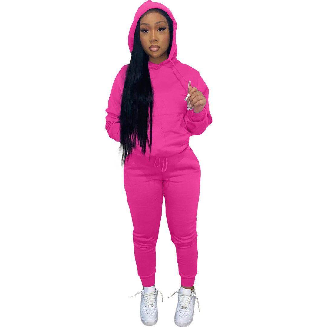 Ladies Sporty Jogging Set with Hood and Elastic Waist Lune London