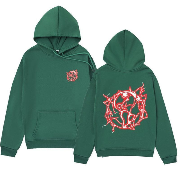 Women's hoodie sweatshirt with artistic graphic print and practical kangaroo pocket Chic & Stil