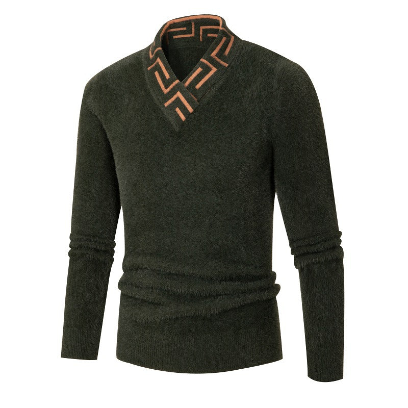 Fashionable men's sweater with an elegant high collar and a textured design Lune London