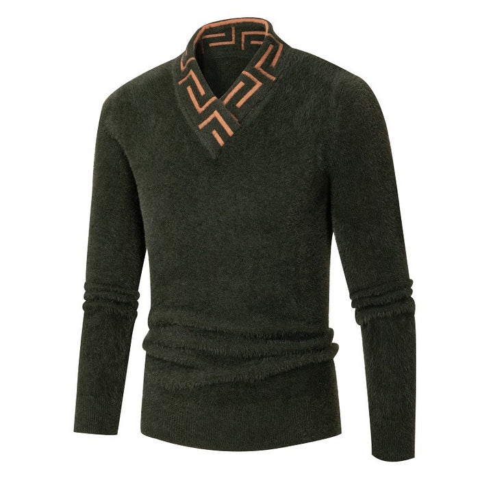 Fashionable men's sweater with an elegant high collar and a textured design Lune London