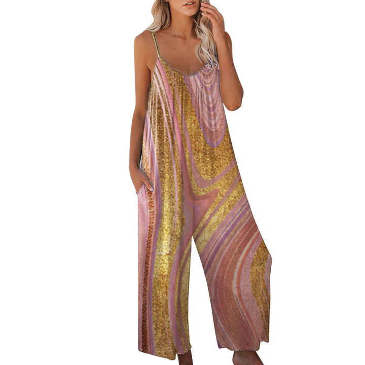 Ladies summer jumpsuit with floral design and practical pockets Lune London