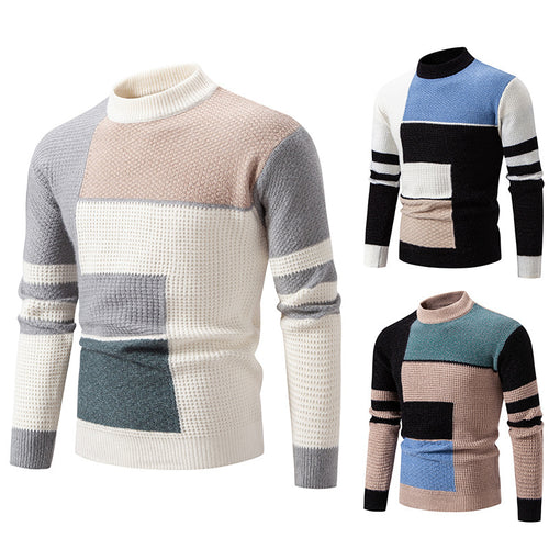 Modern sweater for men with textured color block design Lune London