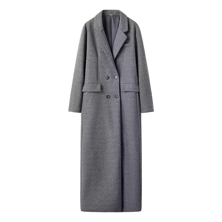 Elegant oversized wool coat for women with double-breasted buttons Lune London