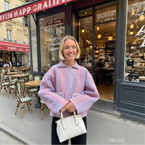 Lightweight striped transition jacket for women Lune London