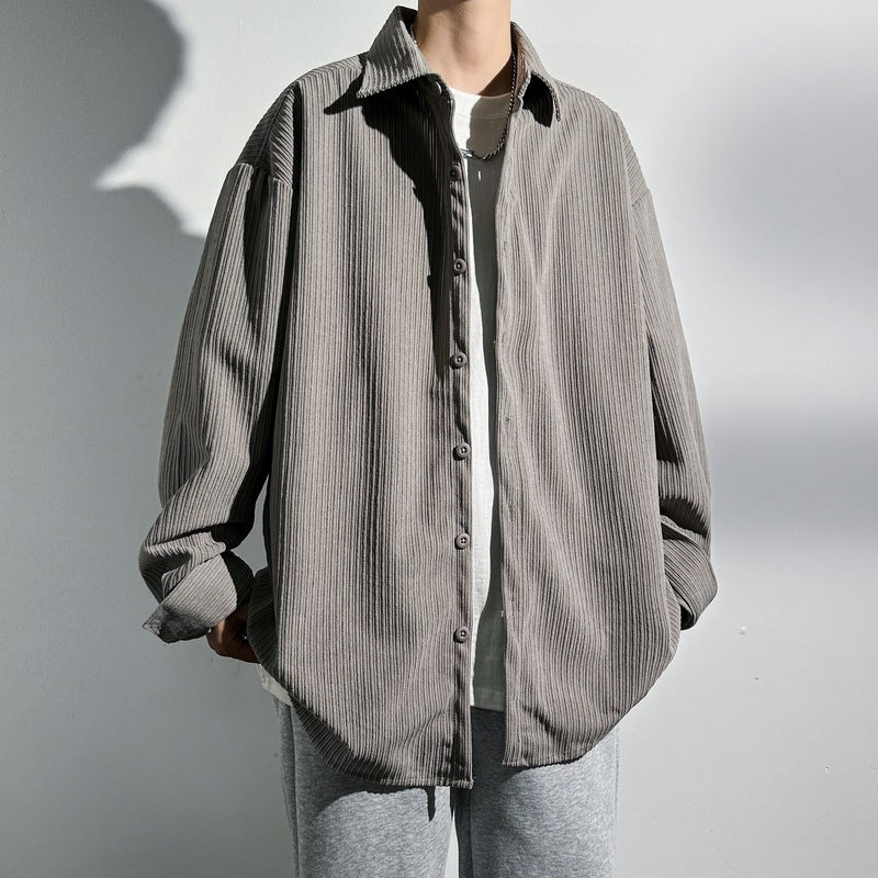 Ladies Oversized Shirt in Chic Cord and Style