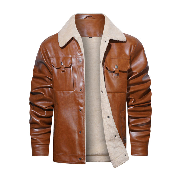 Trendy synthetic leather jacket for men with teddy lining Lune London