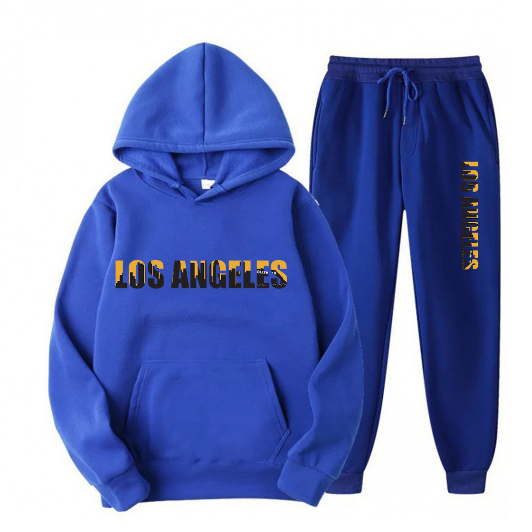 Women's leisure hoodie and jogging pants set with casual Los Angeles lettering Chic & Stil