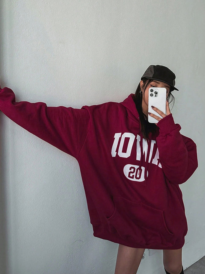 Oversized hoodie for women with practical kangaroo pocket design Lune London