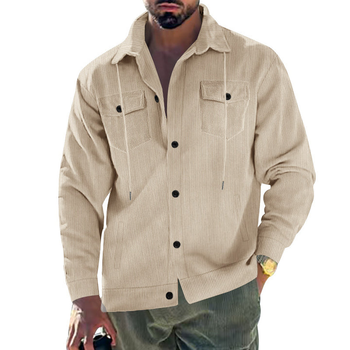 Trendy corduroy jacket for men with practical chest pockets and structured design Lune London