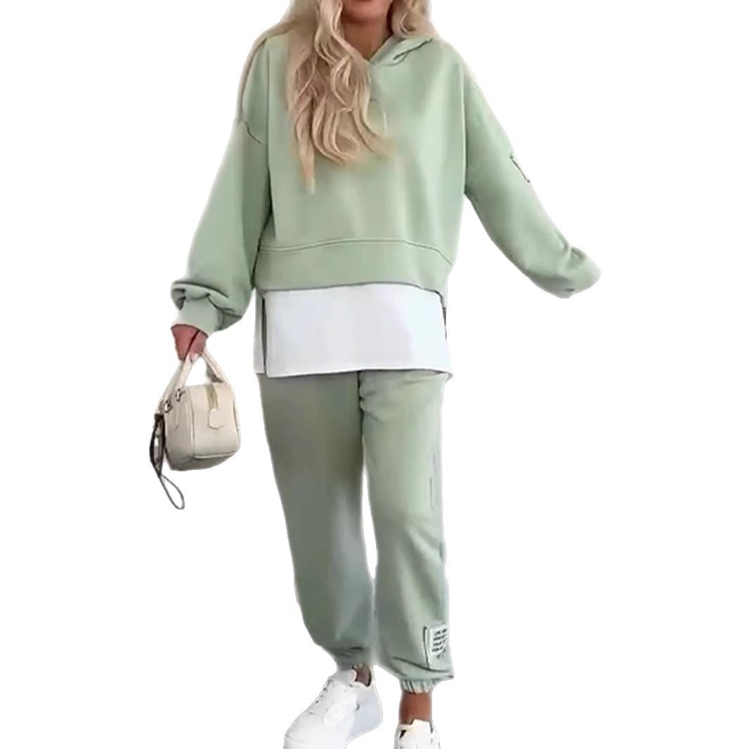 Ensemble de hoodie décontracté pour femme avec taille élastique et manches volumineuses Chic & Stil
