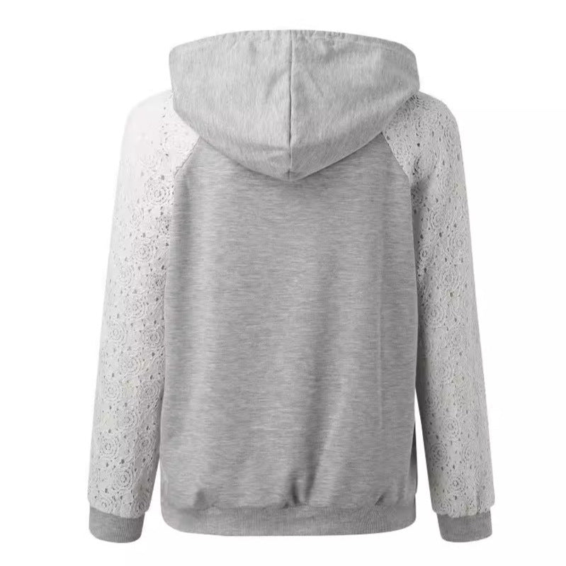 Hoodie for women with delicate lace details Lune London