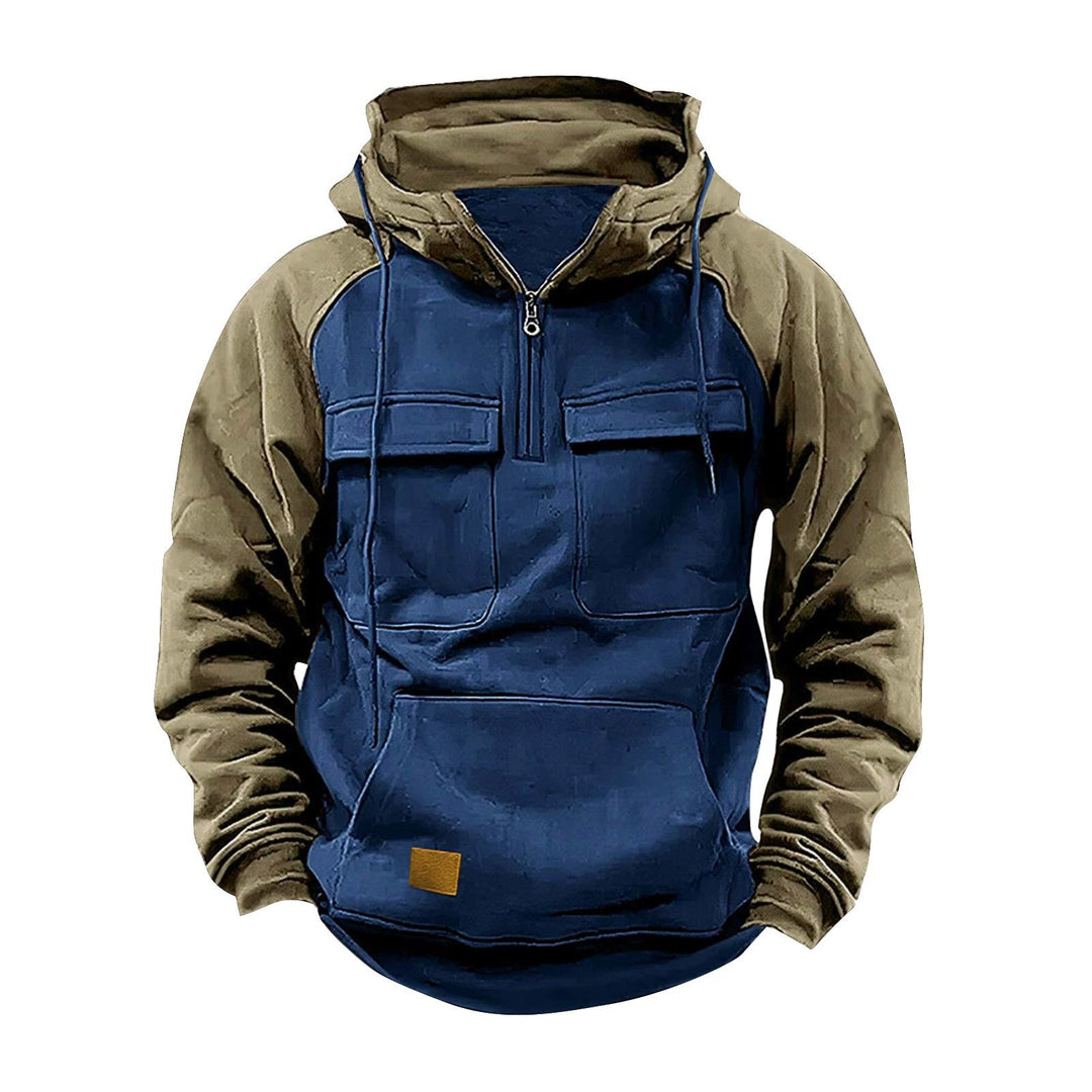 Pullover à capuche décontracté pour hommes avec poches intégrées et style kangourou Lune London