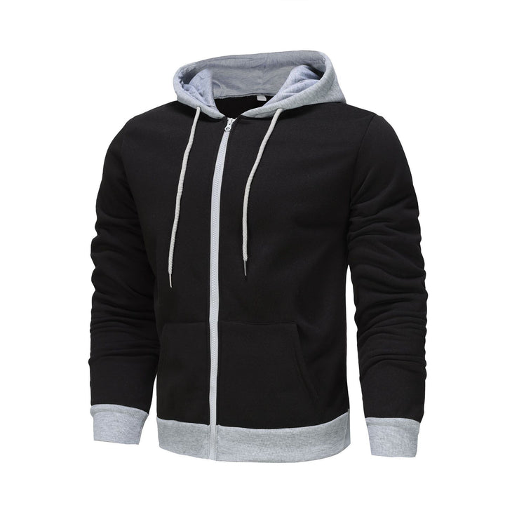 Men's Zip Hoodie with contrasting color and kangaroo pocket Lune London