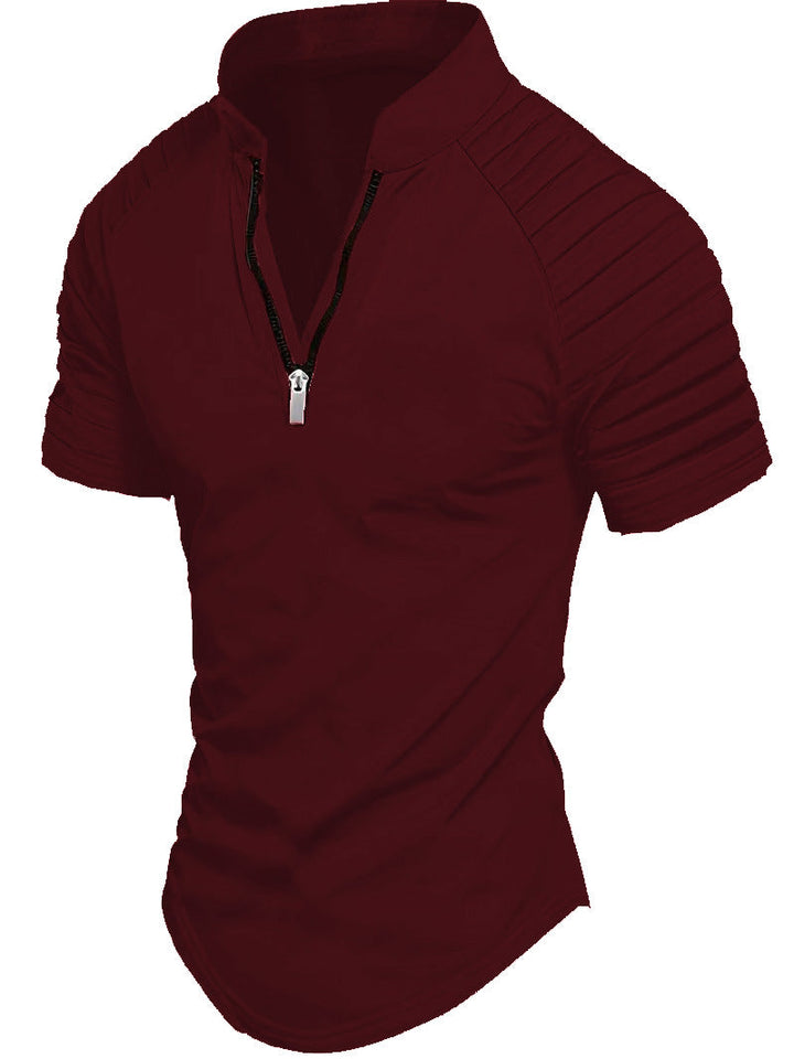 Men's sporty functional shirt with half zipper and ribbed details Lune London