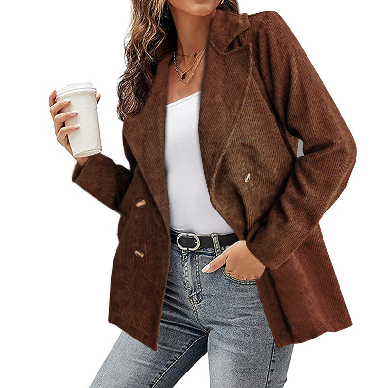 Faux leather blazer jacket for women with lined collar and trendy cut Lune London