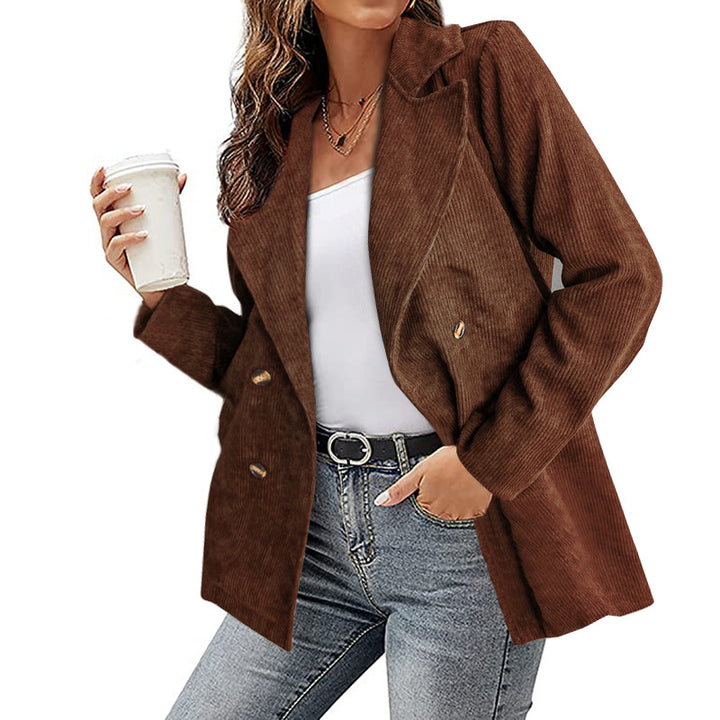 Faux leather blazer jacket for women with lined collar and trendy cut Lune London