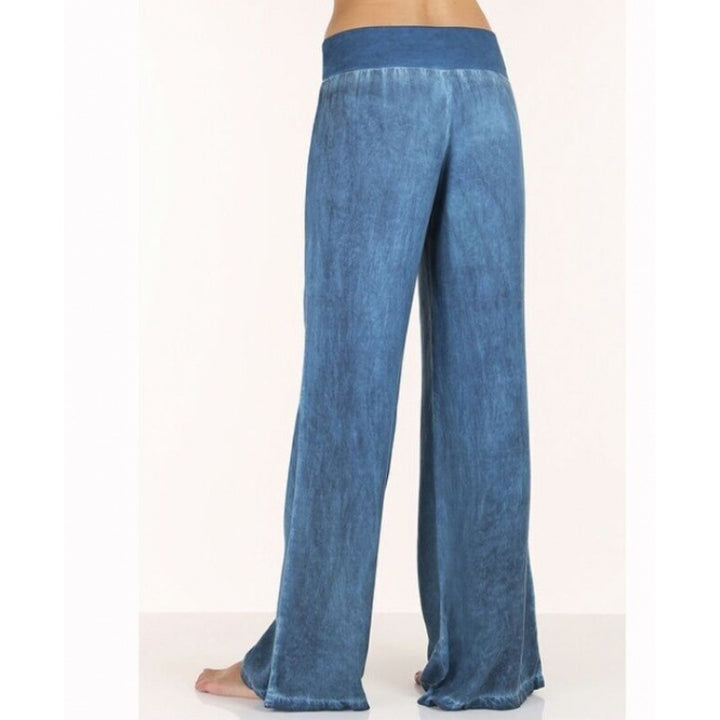 Pantalons amples et fluides pour femmes avec taille élastique et look denim tendance Chic & Stil