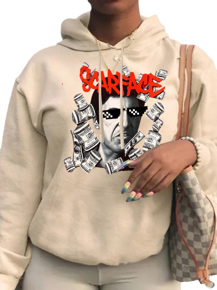 Hooded sweatshirt for ladies with creative graphic print Lune London