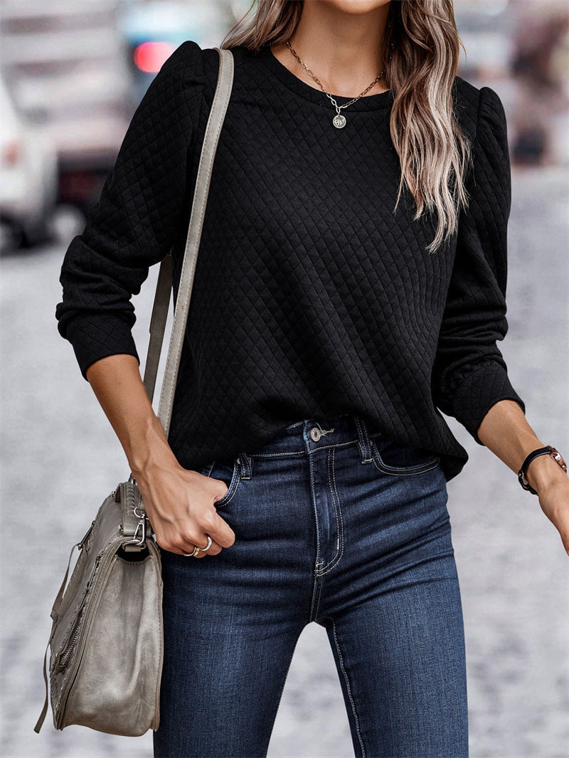 Lune London | Women's Structured Sweater with Puff Sleeve Details