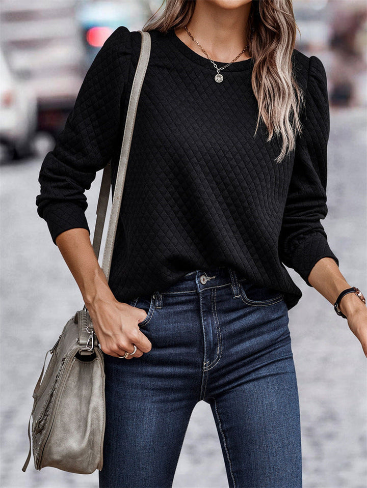 Lune London | Women's Structured Sweater with Puff Sleeve Details