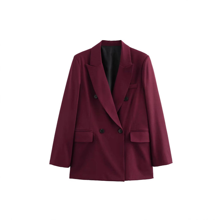 Elegant women's double-breasted blazer in structured fabric Lune London