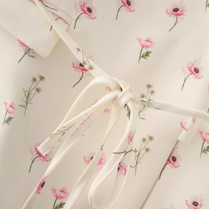 Veste blazer féminine à motif floral et ceinture à la taille Lune London