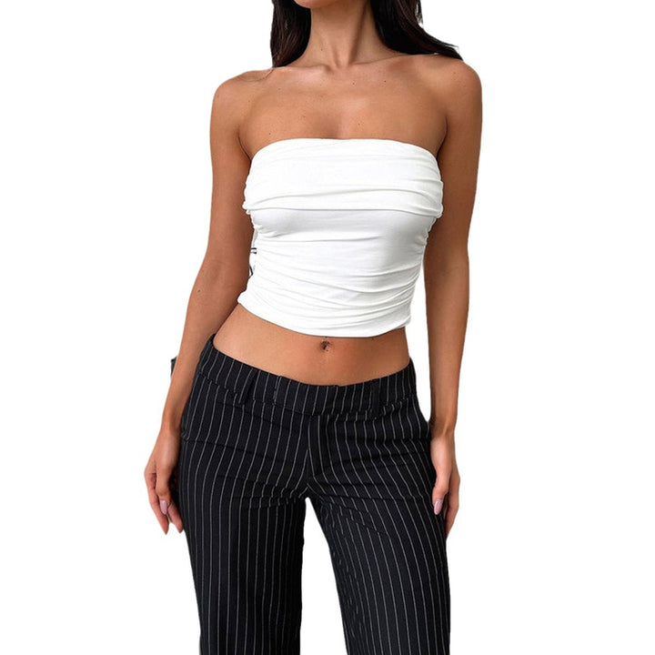 Ladies Bandeau Top with Ruffled Design Lune London