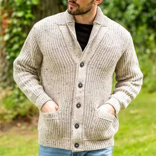 Men's knitted jacket with modern cut and practical pockets Lune London